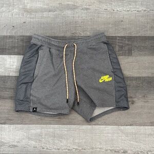 Jump Men's Gray Athletic Shorts with Neon Logo